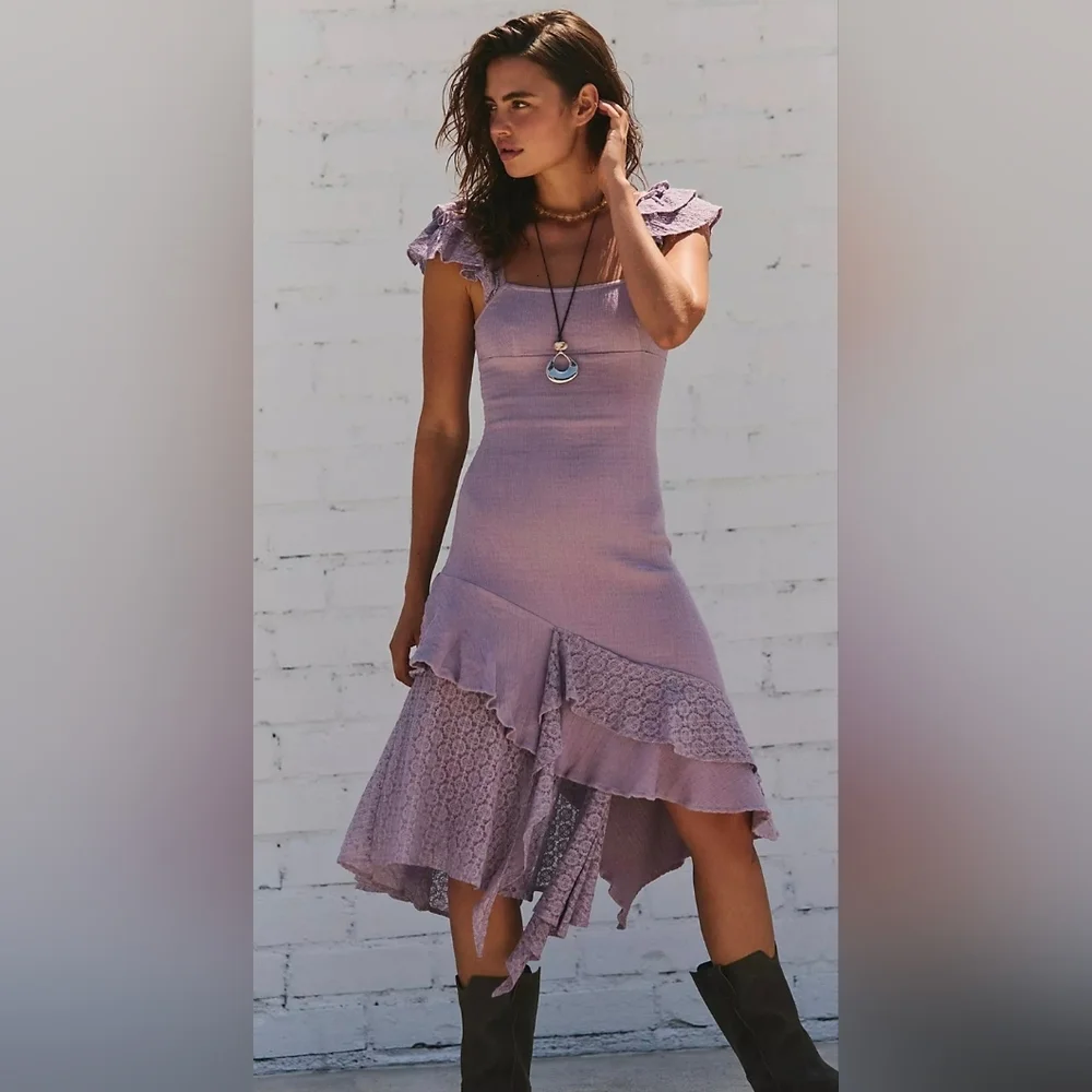 Free People Alanis Ruffled Midi Dress